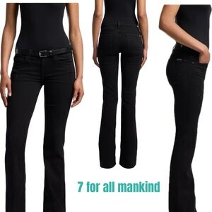 7 For All Mankind Women's Black Jeans (low‎ rise skinny frayed ankle)